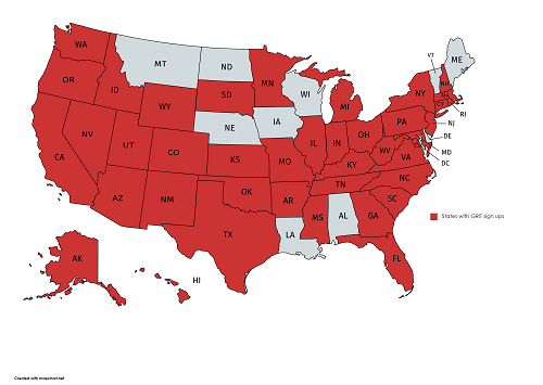 A map of where GRIT has expanded to