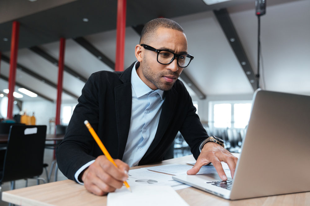 Man looking at computer