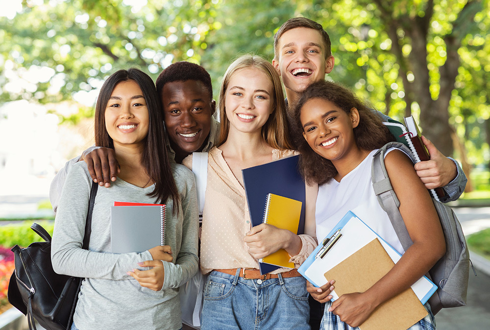 Photo of happy students