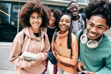 Smiling Students in College 